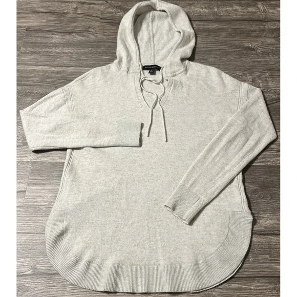 Banana Republic Women's Merino Wool Cashmere Hooded Sweater SZ Small in Oatmeal - Picture 2 of 9